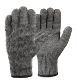 Одинарные шерстяные перчатки (70% шерсть + 30% акрил) с внутренним начесом, 10 класс, серый